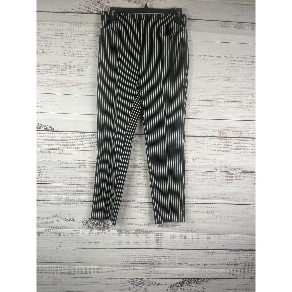 Akris Punto Pants Womens 4 Black Striped Twill Slim Ankle Dress Work Career